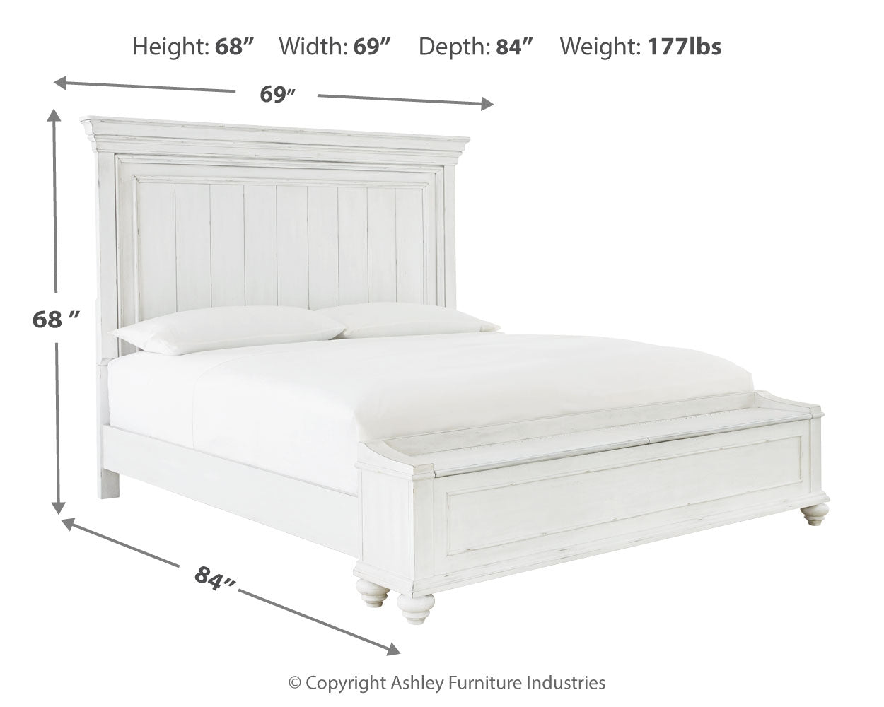 Kanwyn Queen Panel Storage Bed, Dresser, Mirror and Nightstand