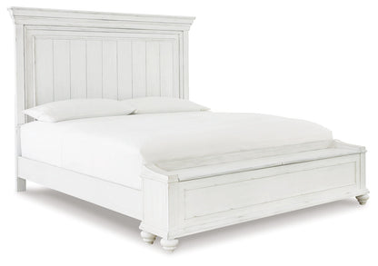 Kanwyn California King Panel Bed with Storage Bench