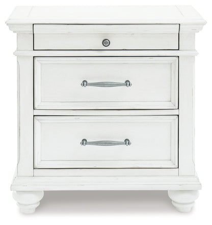 Kanwyn King Panel Bed, Dresser, Mirror, Chest and 2 Nightstands