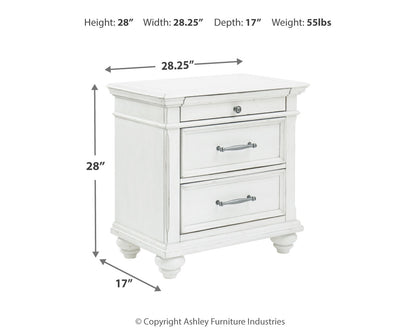 Kanwyn King Panel Bed, Dresser, Mirror and 2 Nightstands