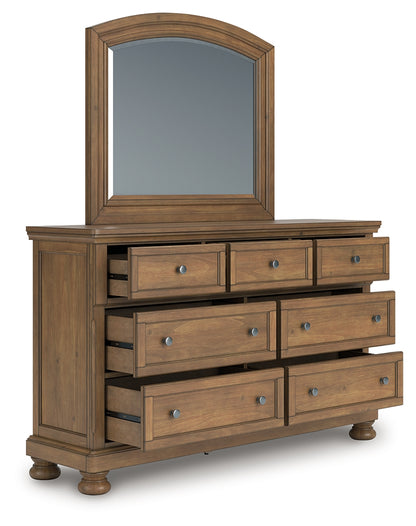 Feddinger Queen Panel Bed, Dresser, Mirror, Chest and Nightstand