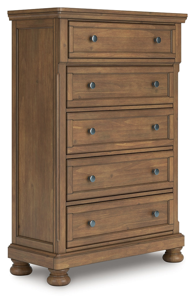 Feddinger King Panel Storage Bed, Dresser, Mirror, Chest and Nightstand