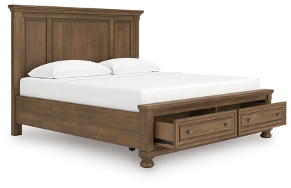 Feddinger King Panel Storage Bed, Dresser, Mirror, Chest and Nightstand