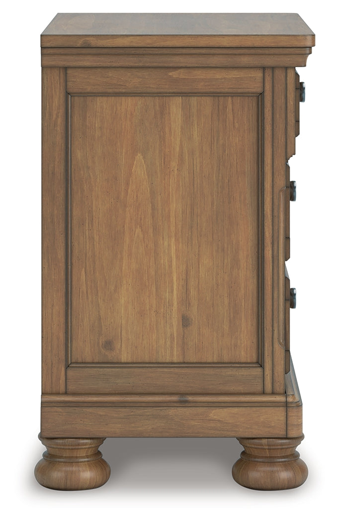 Feddinger King Panel Storage Bed, Dresser, Mirror, Chest and Nightstand