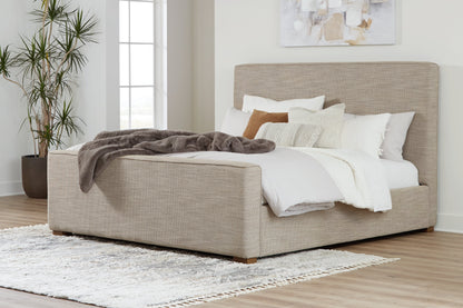 Dakmore King Upholstered Bed, Dresser and Mirror