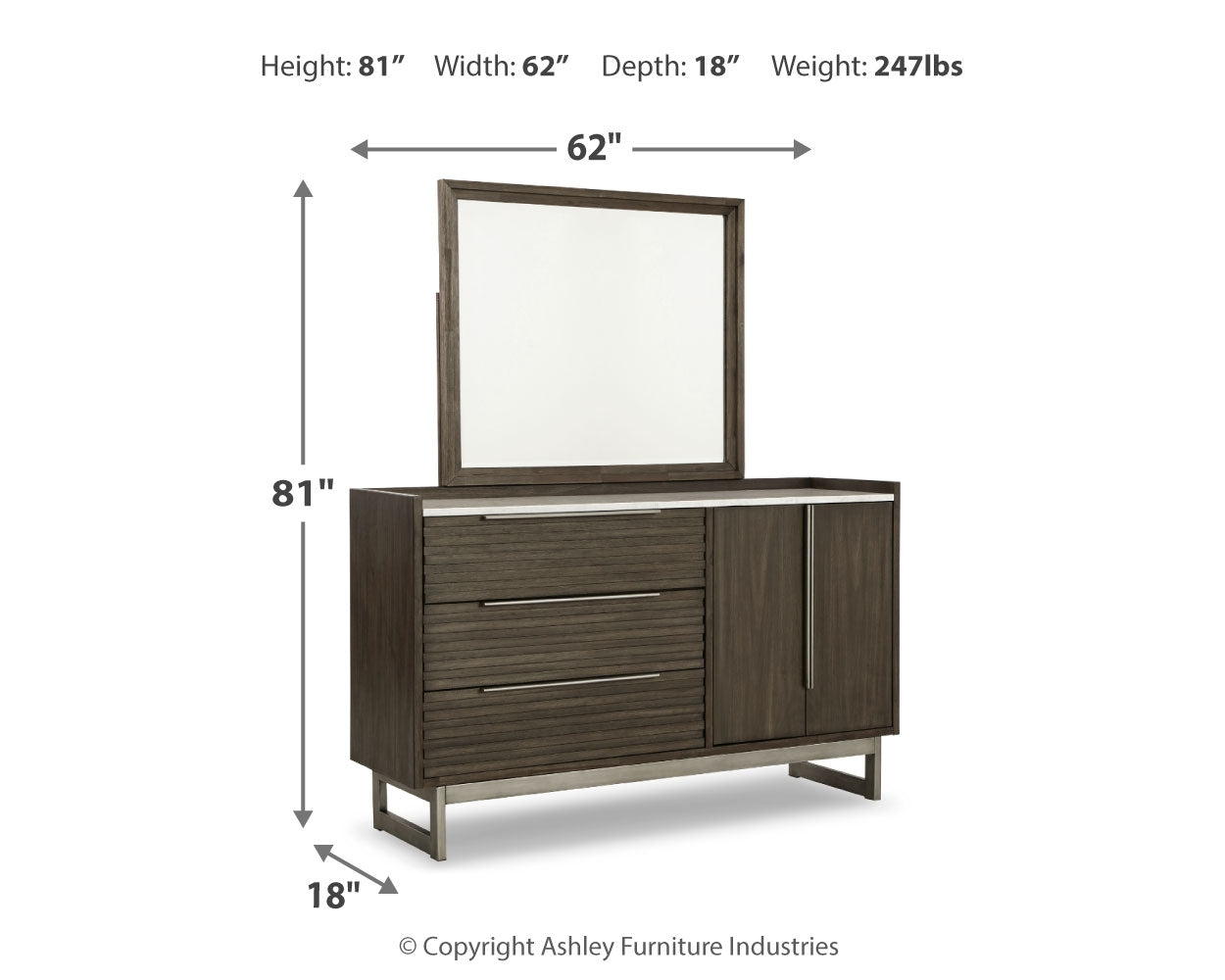 Arkenton King Panel Bed, Dresser, Mirror, Chest and 2 Nightstands