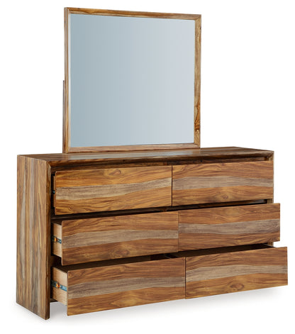Dressonni King Panel Bed, Dresser and Mirror