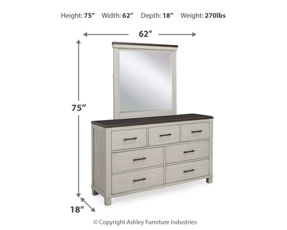 Darborn Queen Panel Bed, Dresser and Mirror