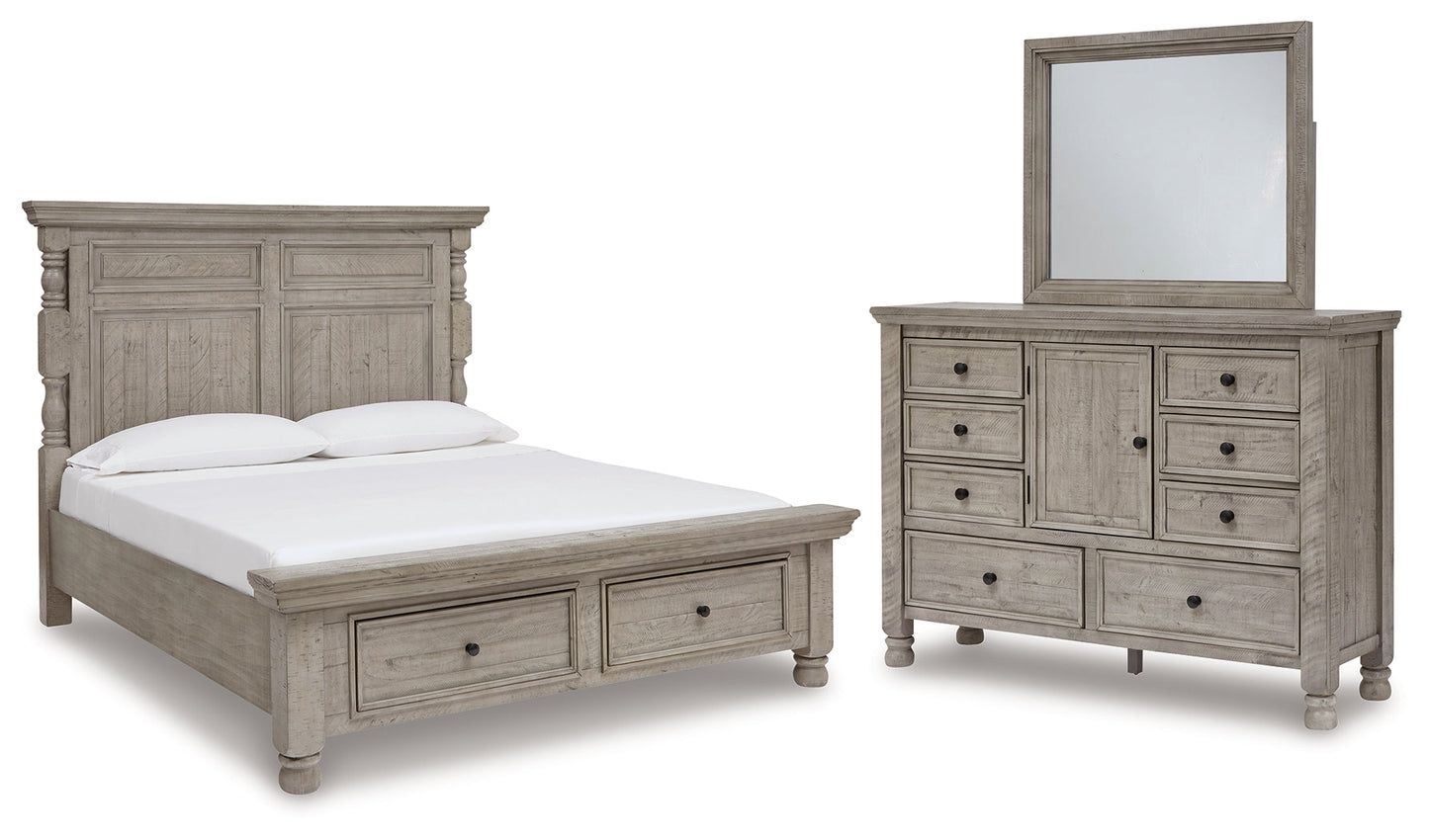 Harrastone Queen Panel Bed, Dresser and Mirror