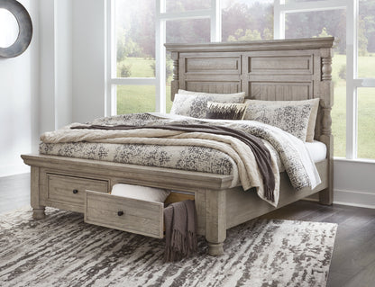 Harrastone Queen Panel Bed, Dresser and Mirror