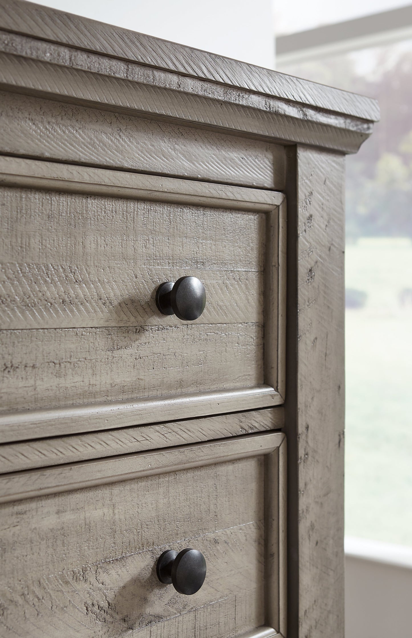 Harrastone California King Panel Bed, Dresser and Mirror