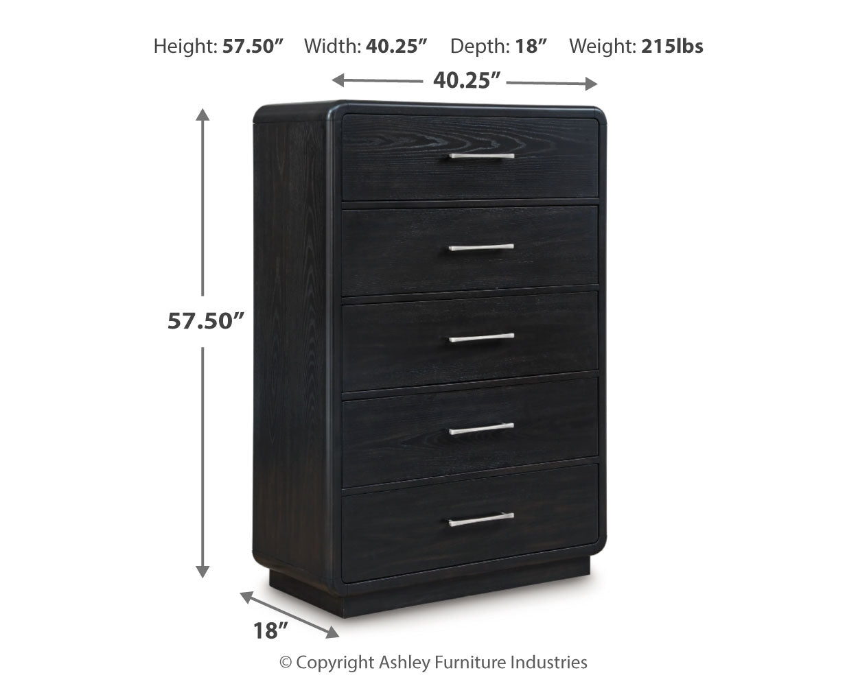 Rowanbeck King Panel Bed, Dresser, Mirror, Chest and Nightstand