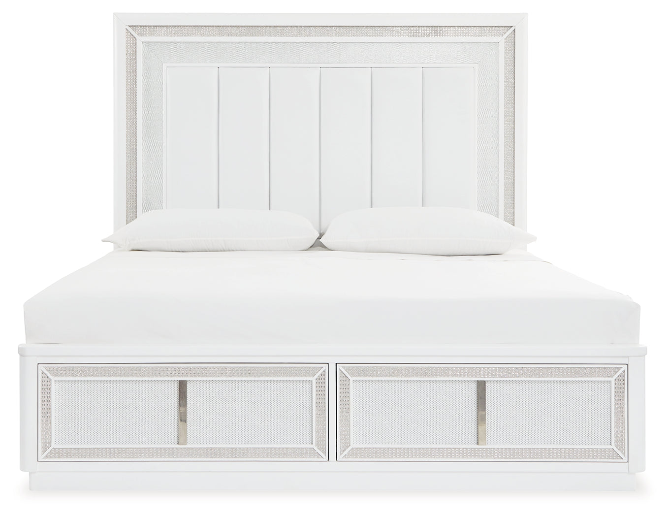 Chalanna Queen Upholstered Storage Bed, Dresser and Mirror