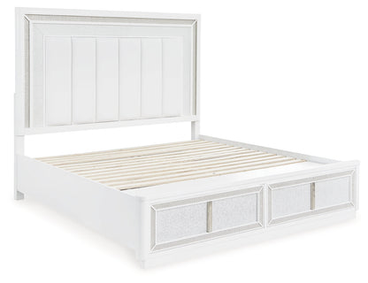 Chalanna Queen Upholstered Storage Bed, Dresser and Mirror