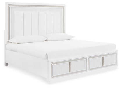 Chalanna Queen Upholstered Storage Bed, Dresser and Mirror