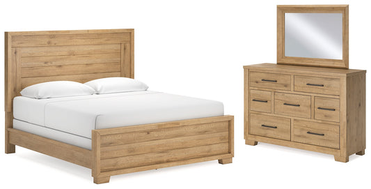 Galliden King Panel Bed, Dresser and Mirror