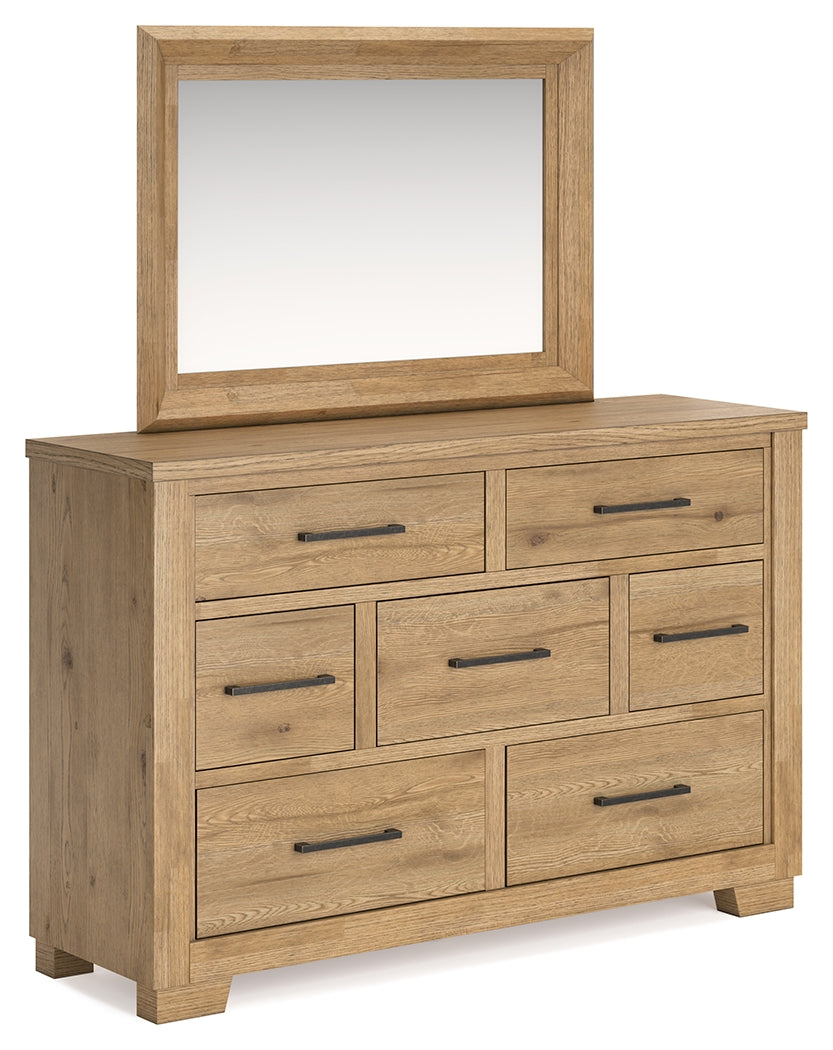 Galliden California King Panel Bed, Dresser and Mirror