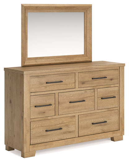 Galliden King Panel Bed, Dresser and Mirror