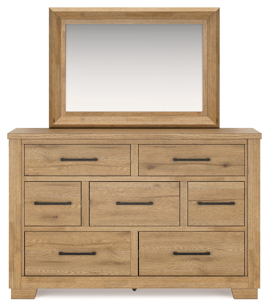 Galliden California King Panel Bed, Dresser and Mirror