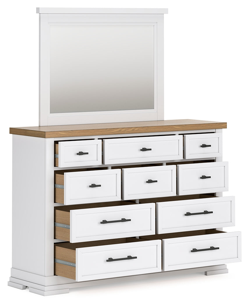 Ashbryn Queen Panel Storage Bed, Dresser and Mirror