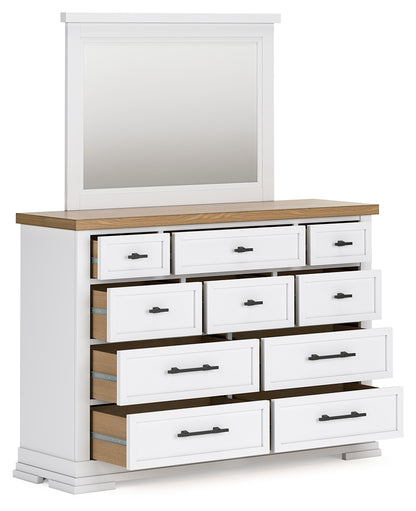 Ashbryn Queen Panel Storage Bed, Dresser, Mirror and 2 Nightstands