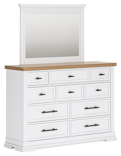 Ashbryn King Panel Storage Bed, Dresser and Mirror