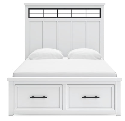 Ashbryn Queen Panel Storage Bed, Dresser, Mirror and 2 Nightstands