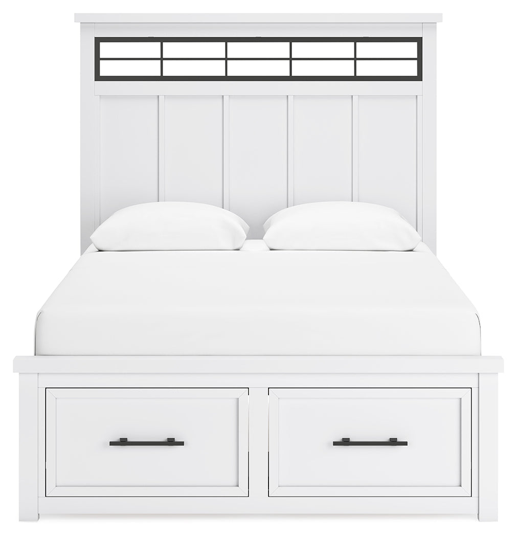 Ashbryn Queen Panel Storage Bed, Dresser and Mirror