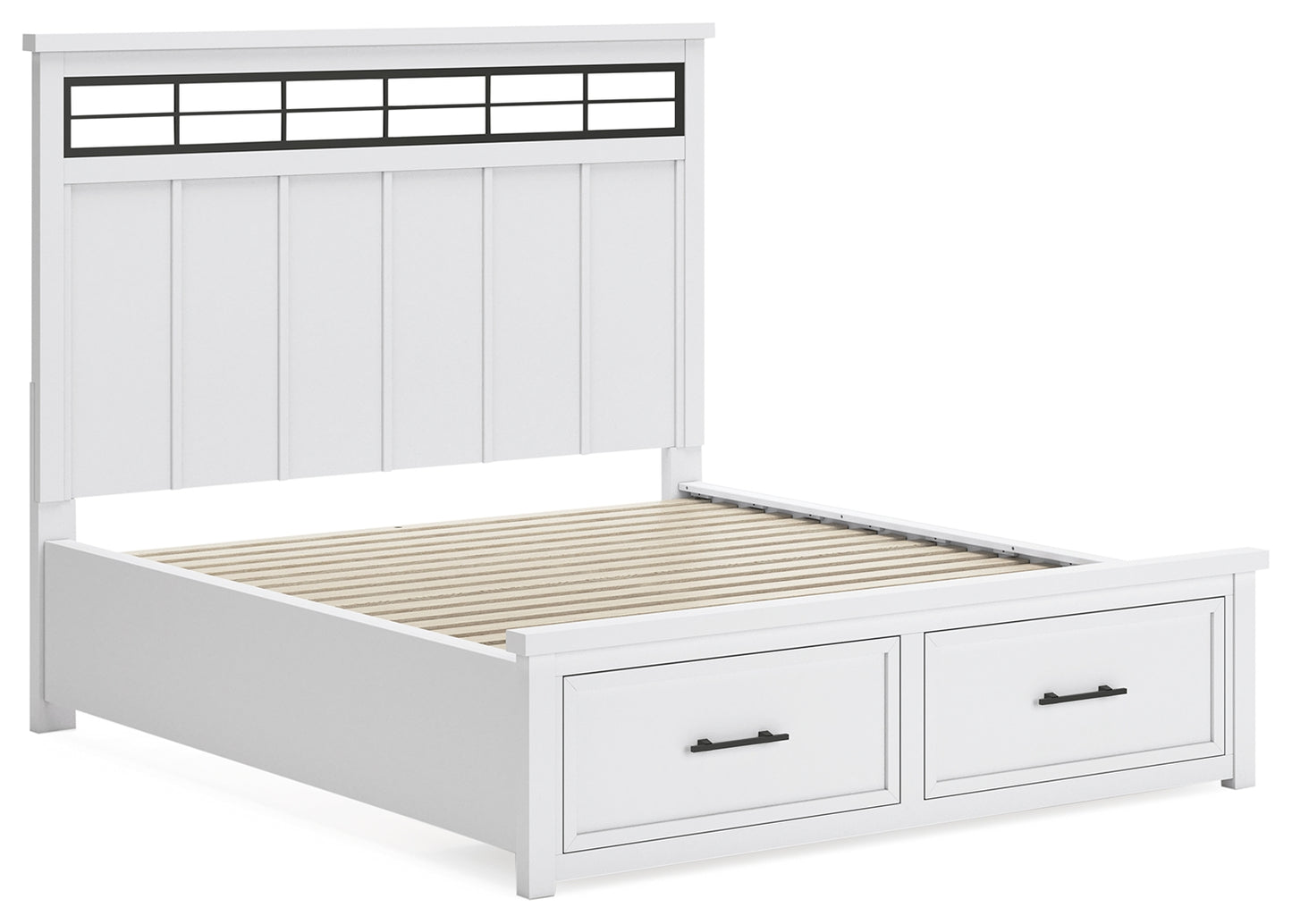 Ashbryn California King Panel Storage Bed, Dresser and Mirror