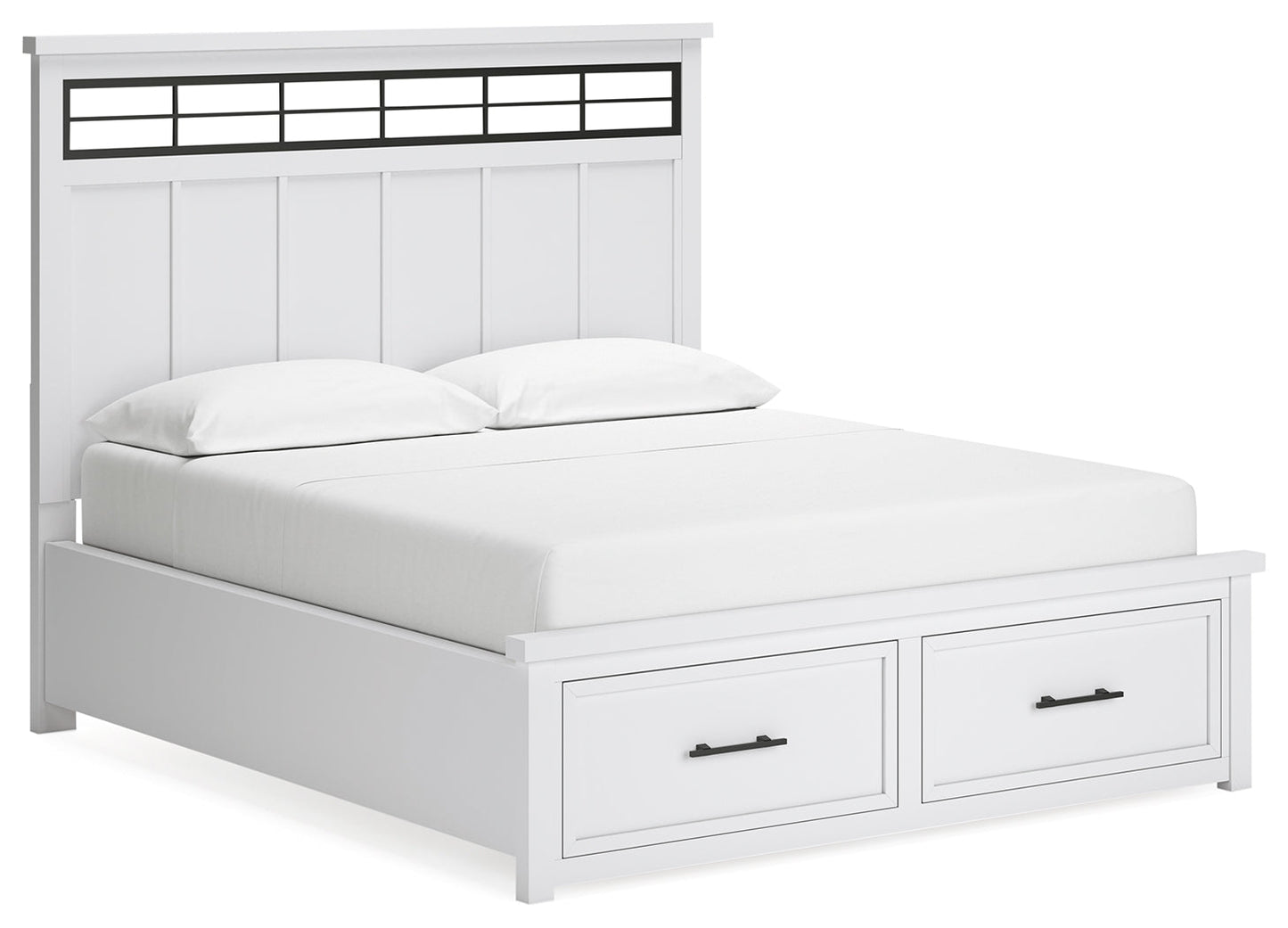 Ashbryn California King Panel Storage Bed, Dresser and Mirror