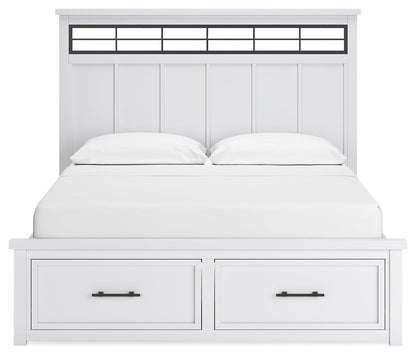 Ashbryn California King Panel Storage Bed, Dresser and Mirror