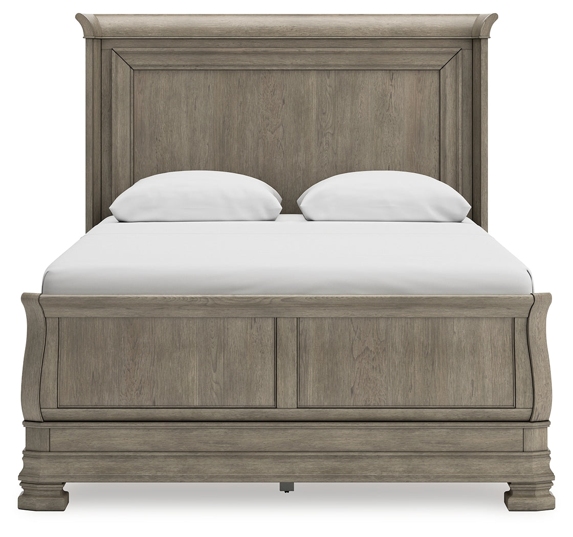 Lexorne Queen Sleigh Bed, Dresser and Mirror