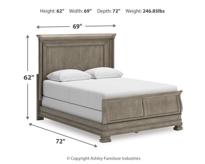 Lexorne Queen Sleigh Bed, Dresser and Mirror