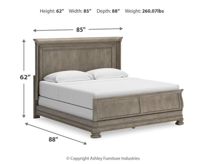 Lexorne King Sleigh Bed, Dresser and Mirror