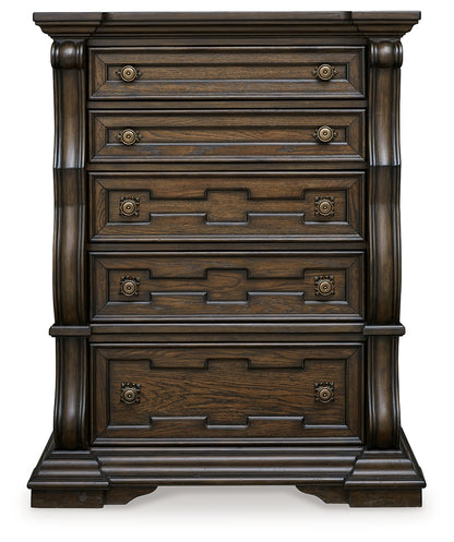 Maylee Queen Panel Bed, Dresser, Mirror, Chest and 2 Nightstands