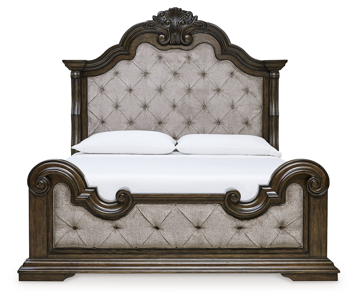 Maylee King Upholstered Bed, Dresser and Mirror