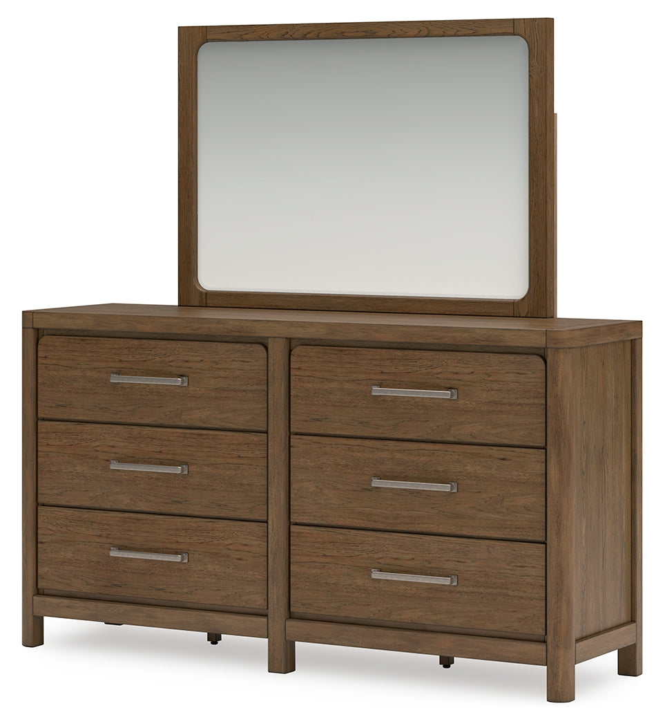 Cabalynn King Upholstered Bed, Dresser and Mirror