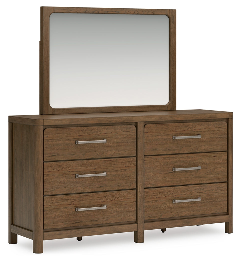 Cabalynn King Upholstered Bed, Dresser and Mirror