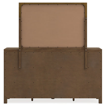 Cabalynn King Upholstered Bed, Dresser, Mirror and Nightstand