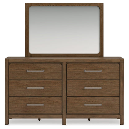 Cabalynn California King Upholstered Bed, Dresser and Mirror