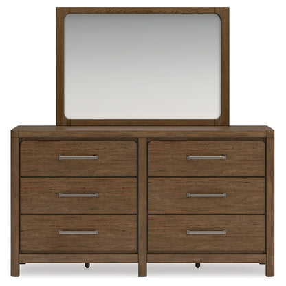 Cabalynn California King Panel Bed with Storage, Dresser and Mirror