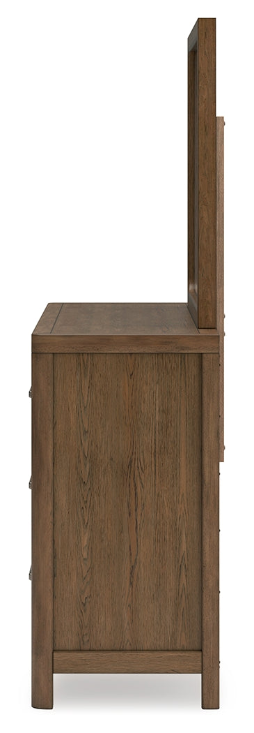 Cabalynn King Upholstered Bed, Dresser, Mirror and Nightstand