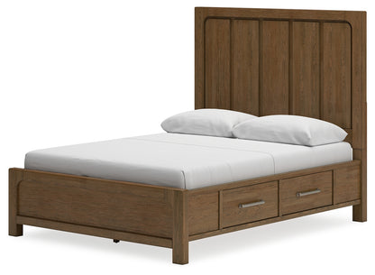 Cabalynn Queen Panel Bed with Storage, Dresser and Mirror