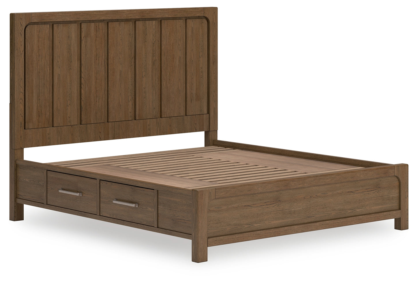 Cabalynn California King Panel Bed with Storage, Dresser and Mirror