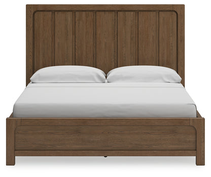 Cabalynn California King Panel Bed with Storage, Dresser and Mirror