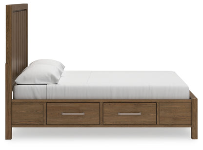 Cabalynn King Panel Bed with Storage, Dresser and Mirror