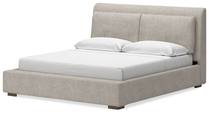 Cabalynn King Upholstered Bed, Dresser and Mirror