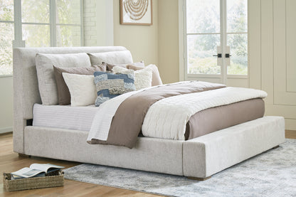 Cabalynn King Upholstered Bed, Dresser and Mirror