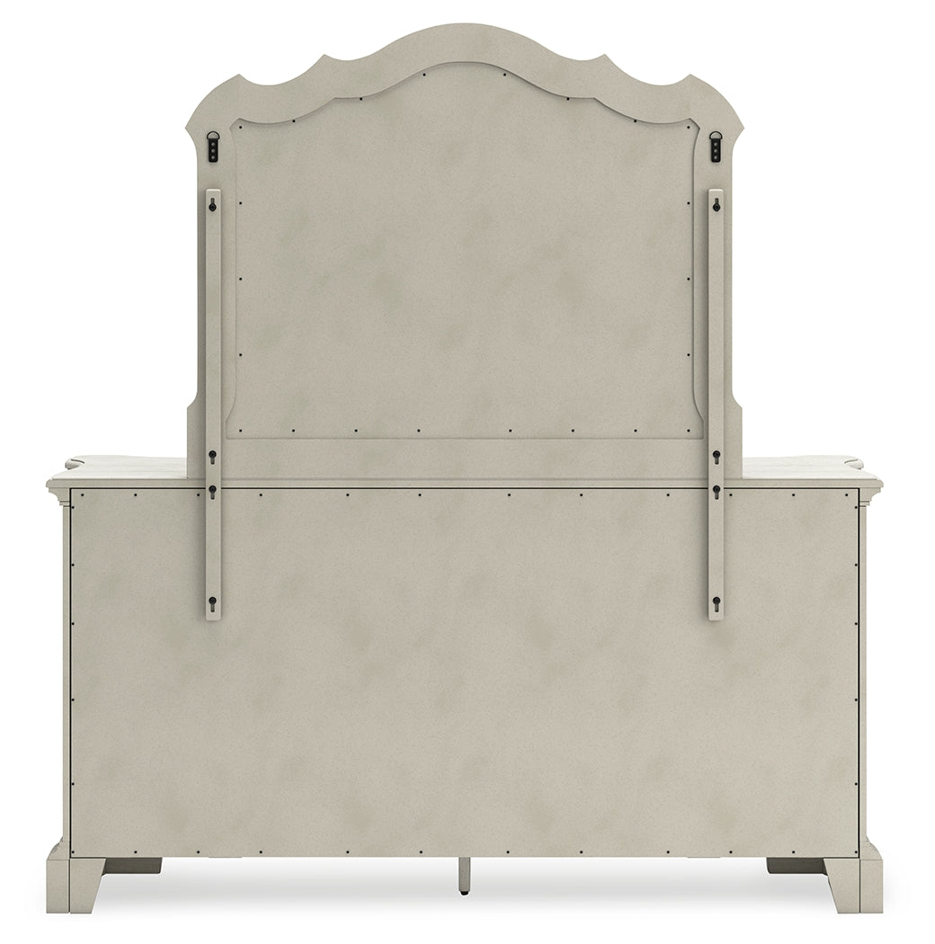 Arlendyne Queen Upholstered Bed, Dresser and Mirror