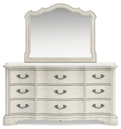 Arlendyne King Upholstered Bed, Dresser and Mirror